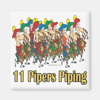 eleven pipers piping 11th day of christmas magnet