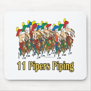 eleven pipers piping  11th day of christmas mouse pad