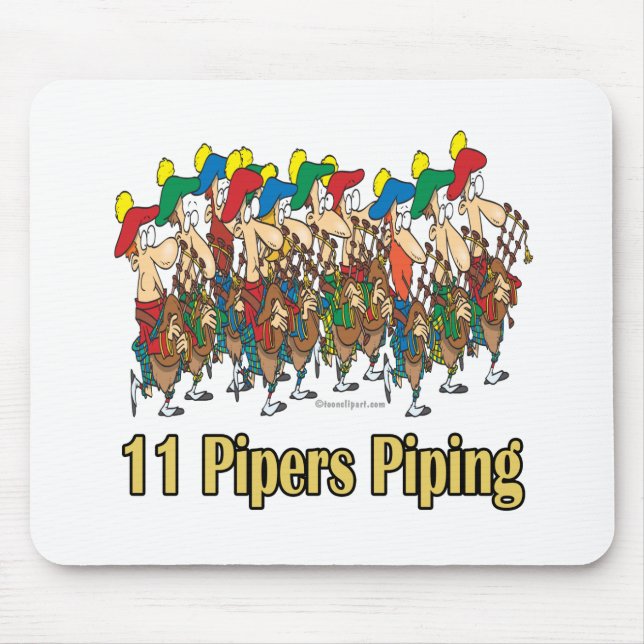 eleven pipers piping  11th day of christmas mouse pad (Front)