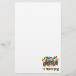 eleven pipers piping  11th day of christmas stationery