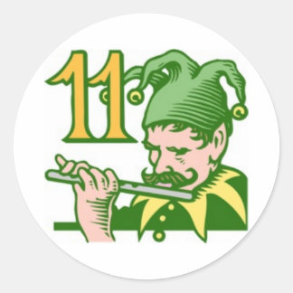 Eleven Pipers Piping Classic Round Sticker