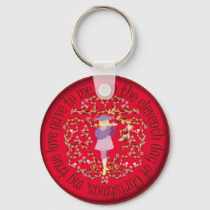 Eleven pipers piping keychain