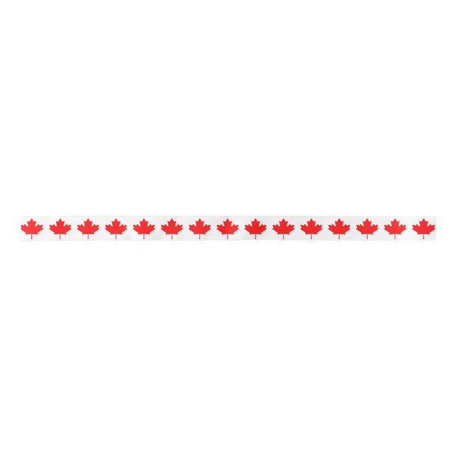 Eleven-Point Red Maple Leaf From Canadian Flag Satin Ribbon (Front)