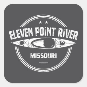 Eleven Point River Missouri Kayaking Square Sticker