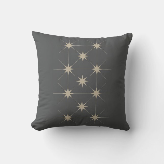 Eleven Star Grey background. Throw Pillow (Front)