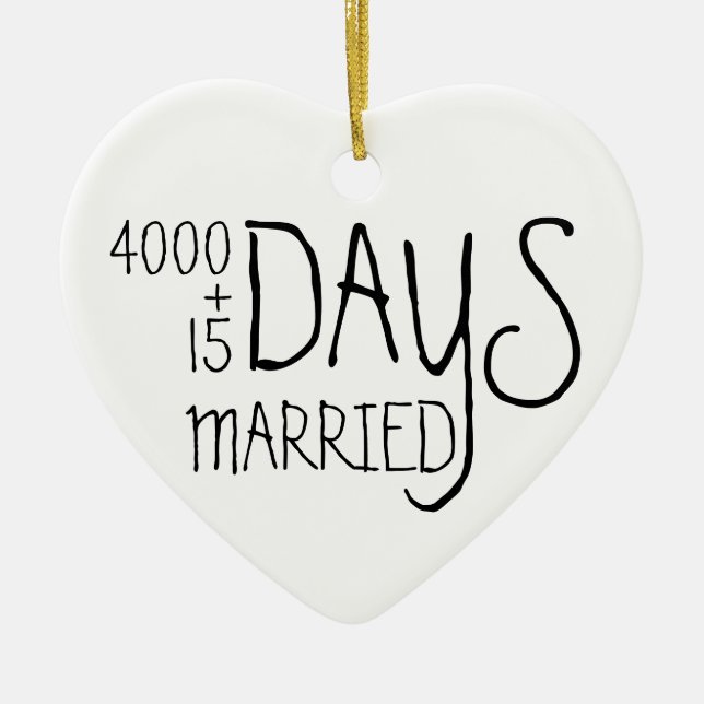 Eleventh anniversary 11 years married wife husband ceramic ornament (Front)