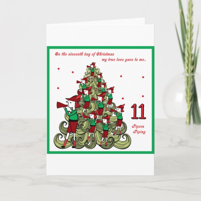 Eleventh Day of Christmas Holiday Card (Front)