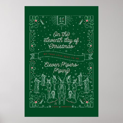 Eleventh Day of Christmas Poster 24x36