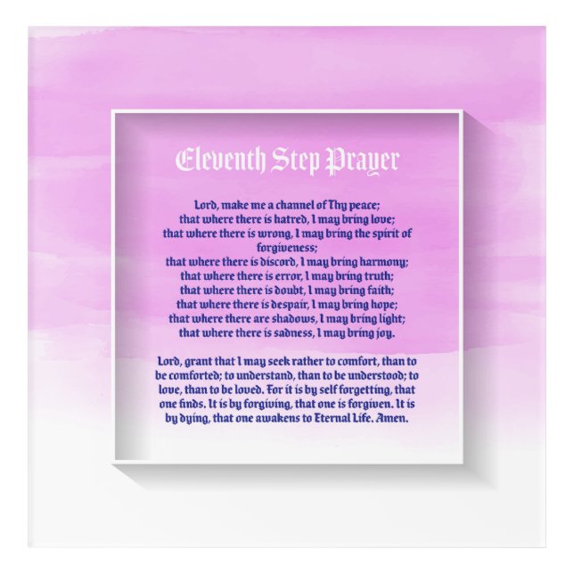 Eleventh Step Prayer - Wall Art Décor  (Front)