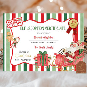 Elf Adoption Certificate Invitation