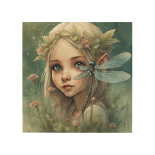Elf and Dragonfly 3 Wood Wall Art
