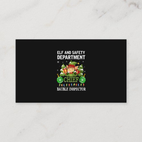 Elf and Safety Chief Bauble Inspector Funny Christ Enclosure Card