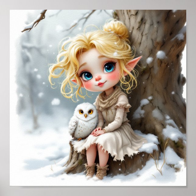 Elf and Snow Owl  Poster (Front)