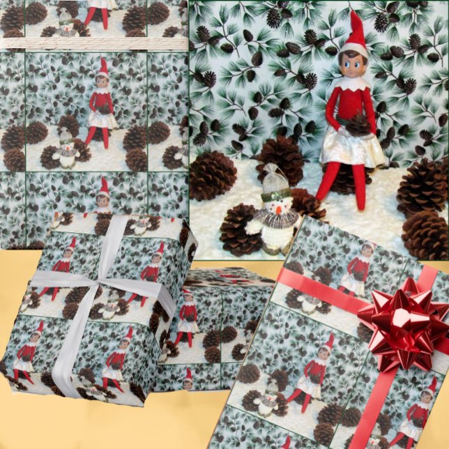 Elf and Snowman Wrapping Paper (Creator Uploaded)