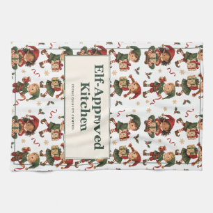 Elf Approved Kitchen Funny Christmas Elves Towel