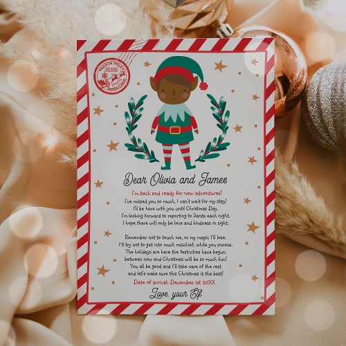 Elf Arrival Letter Hello From Your Elf Elf Notes  Invitation