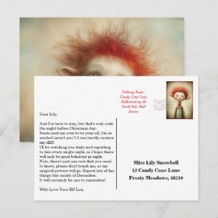 Elf Arrival Letter   North Pole Welcome Message Postcard