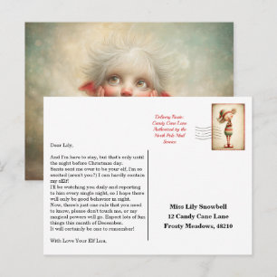 Elf Arrival Letter   North Pole Welcome Message Postcard