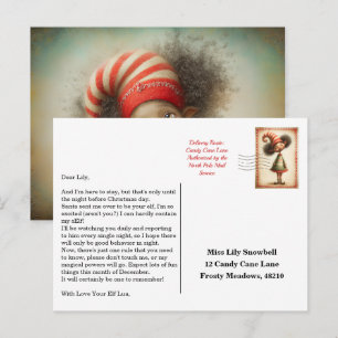 Elf Arrival Letter North Pole Welcome Message Postcard
