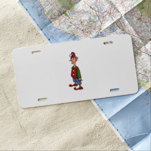 Elf At Attention aluminum car license plate