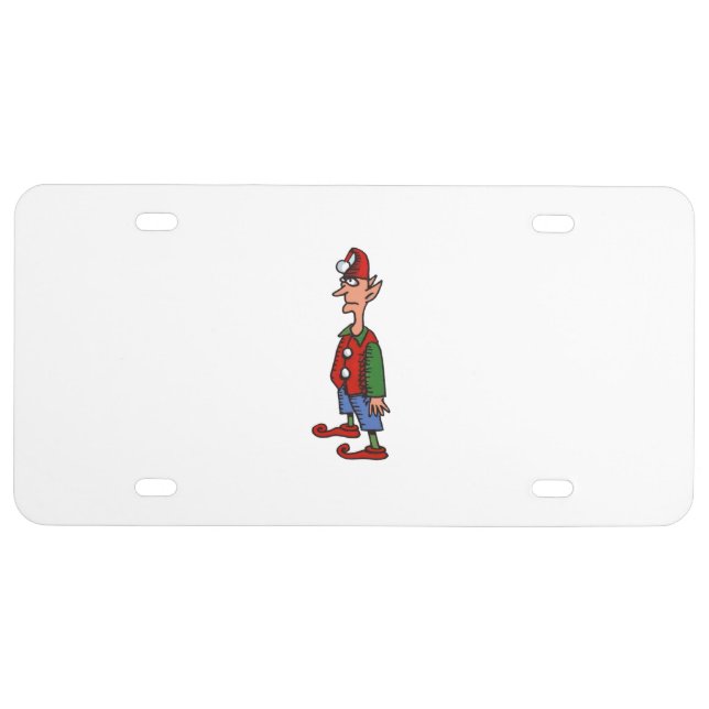 Elf At Attention plastic car license plate (Front)