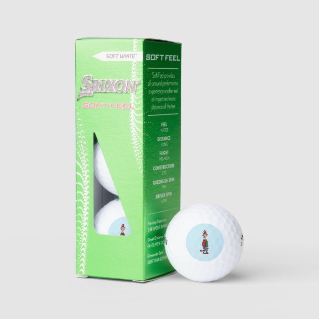 Elf At Attention Srixon Soft Feel golf balls 3 pk (Packaging)