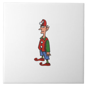 Elf At Attention white large ceramic tile