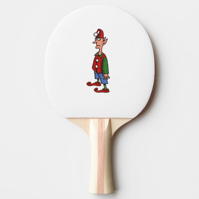 Elf At Attention white ping pong paddle (Front)