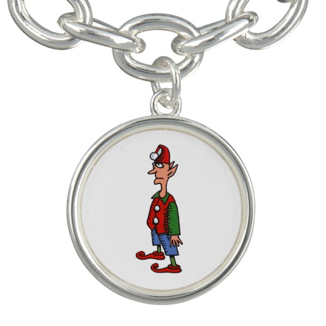 Elf At Attention white silver charm bracelet (Design)