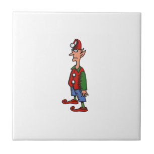 Elf At Attention white small ceramic tile