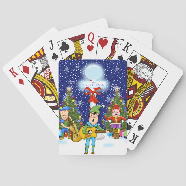 Elf Band Christmas Playing Cards (Back)