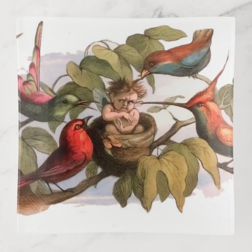 Elf Bird Sprite Pixie Brownie Fairy Tale Trinket Tray