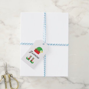 Elf Body Kids Name Christmas Gift Tags