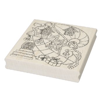 Elf Boot Fairy House Christmas Rubber Stamp by Eclectic_Ramblings at Zazzle