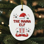 Elf Boots Santa Claus Hat White Christmas Ceramic Ornament