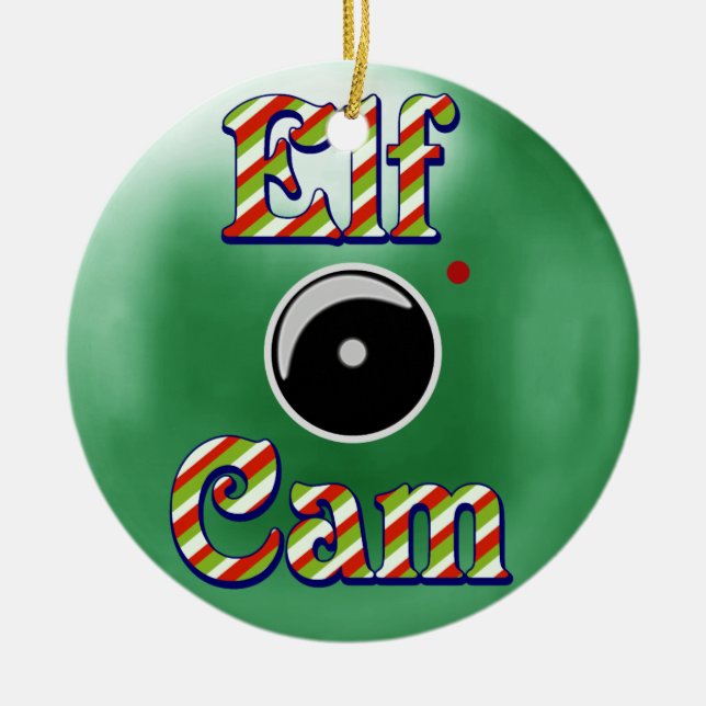 Elf Cam Christmas Ornament/Elf Camera North Pole Ceramic Ornament (Front)