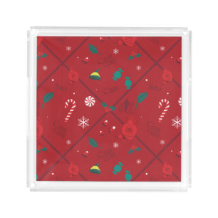 Elf Candy Checker Pattern Acrylic Tray