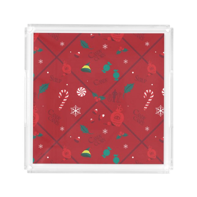 Elf Candy Checker Pattern Acrylic Tray (Front)