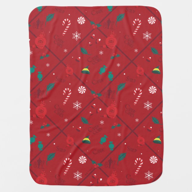Elf Candy Checker Pattern Baby Blanket (Front)