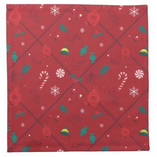Elf Candy Checker Pattern Cloth Napkin