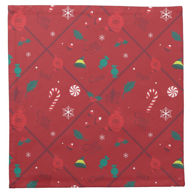 Elf Candy Checker Pattern Cloth Napkin (Front)