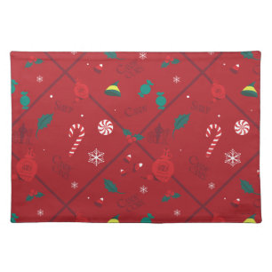 Elf Candy Checker Pattern Cloth Placemat