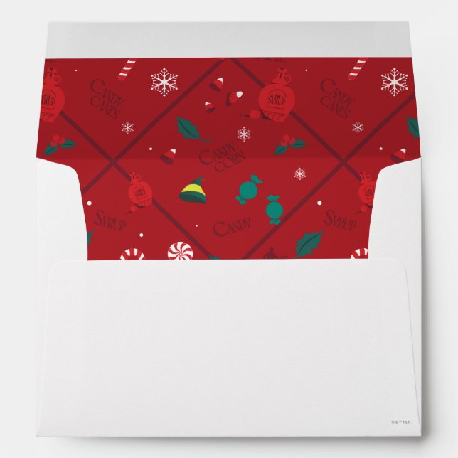 Elf Candy Checker Pattern Envelope (Back (Bottom))