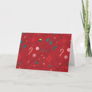 Elf Candy Checker Pattern Holiday Card