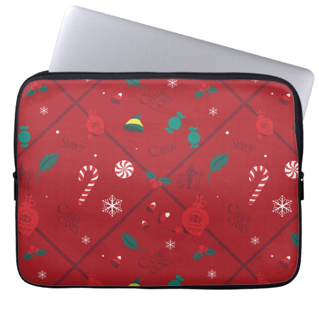 Elf Candy Checker Pattern Laptop Sleeve (Front)