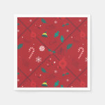 Elf Candy Checker Pattern Napkins