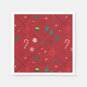 Elf Candy Checker Pattern Napkins