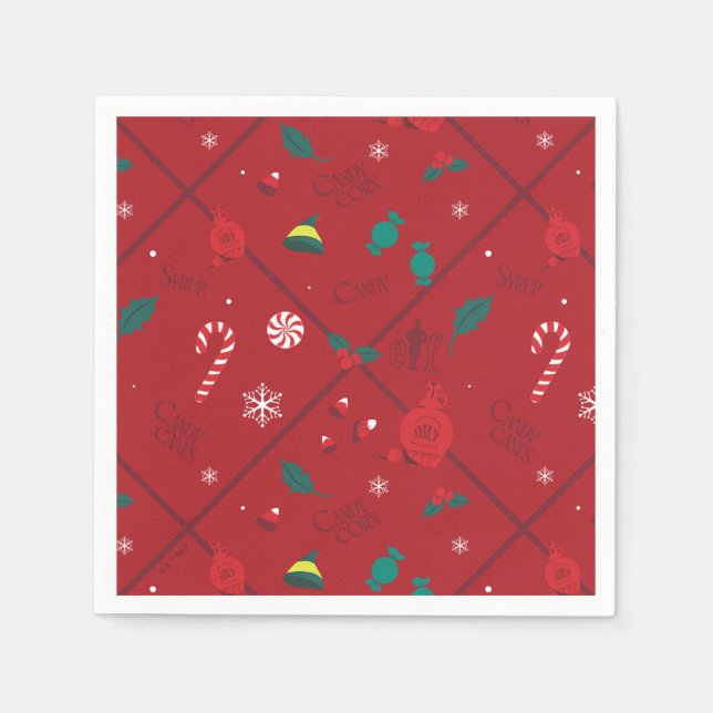 Elf Candy Checker Pattern Napkins (Front)