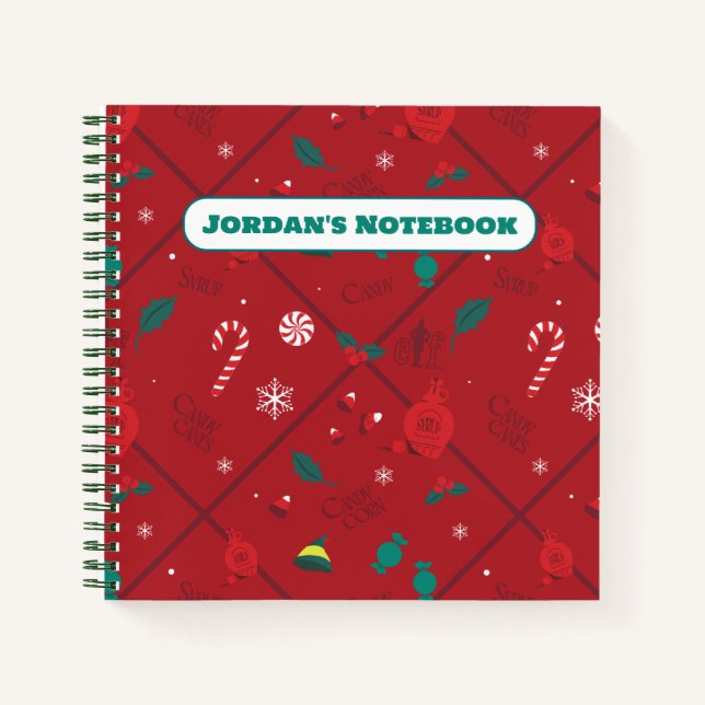 Elf Candy Checker Pattern Notebook (Front)