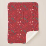 Elf Candy Checker Pattern Sherpa Blanket